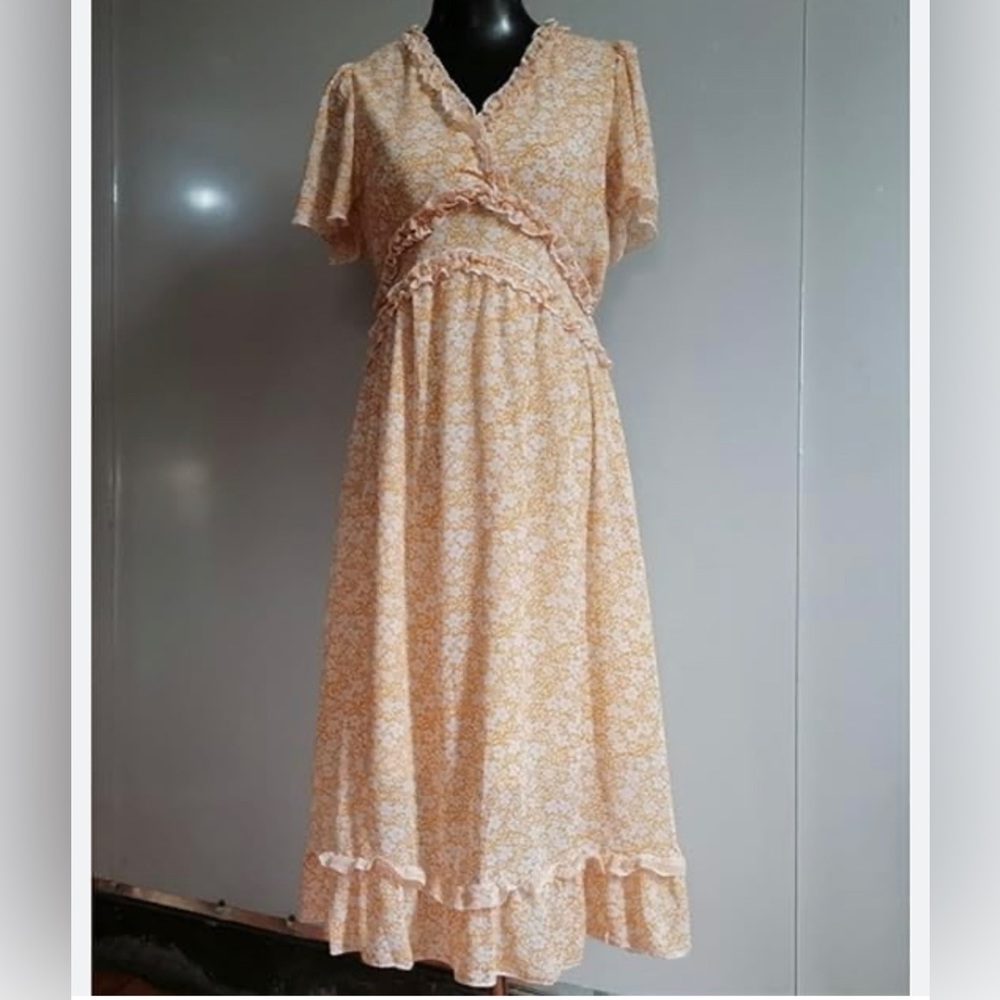 Summer Women Maxi Dress Flowers Embroidery Loose Long Dress Elegant - new in bag